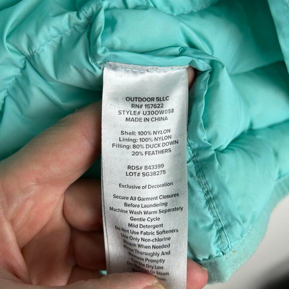 Eddie Bauer Girls Down Puffer Jacket Size Large 14 Insulated Full Zip Coat - Picture 7 of 8